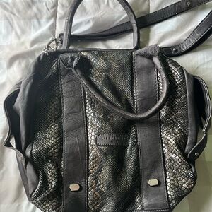 Liebeskind Snake Embossed Leather Satchel